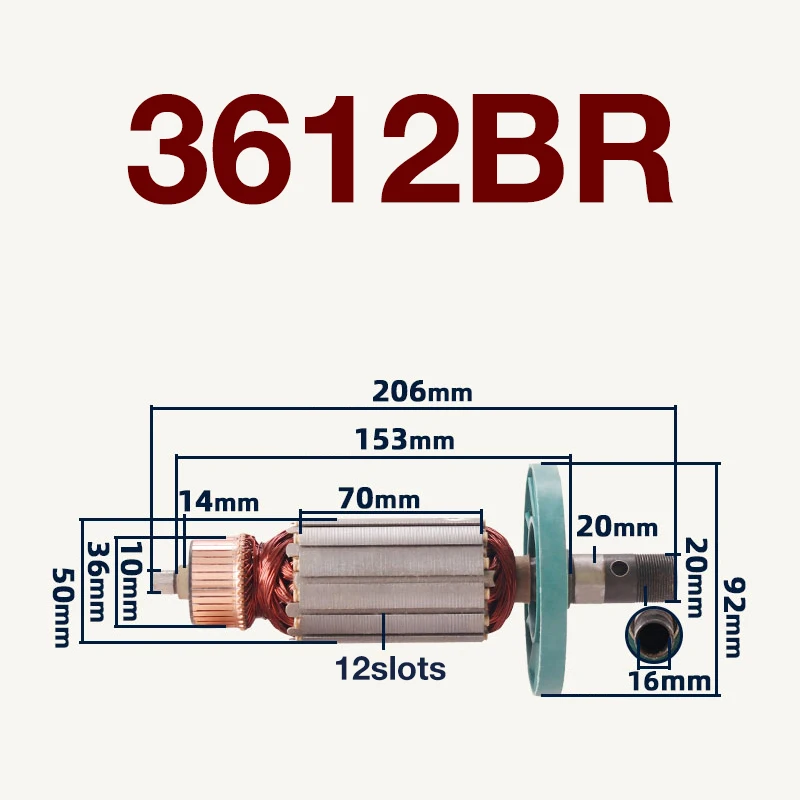 

Engraving Machine Armature for Makita 3612BR Engraving Machine Armature Rotor Armature Anchor Replacement Parts