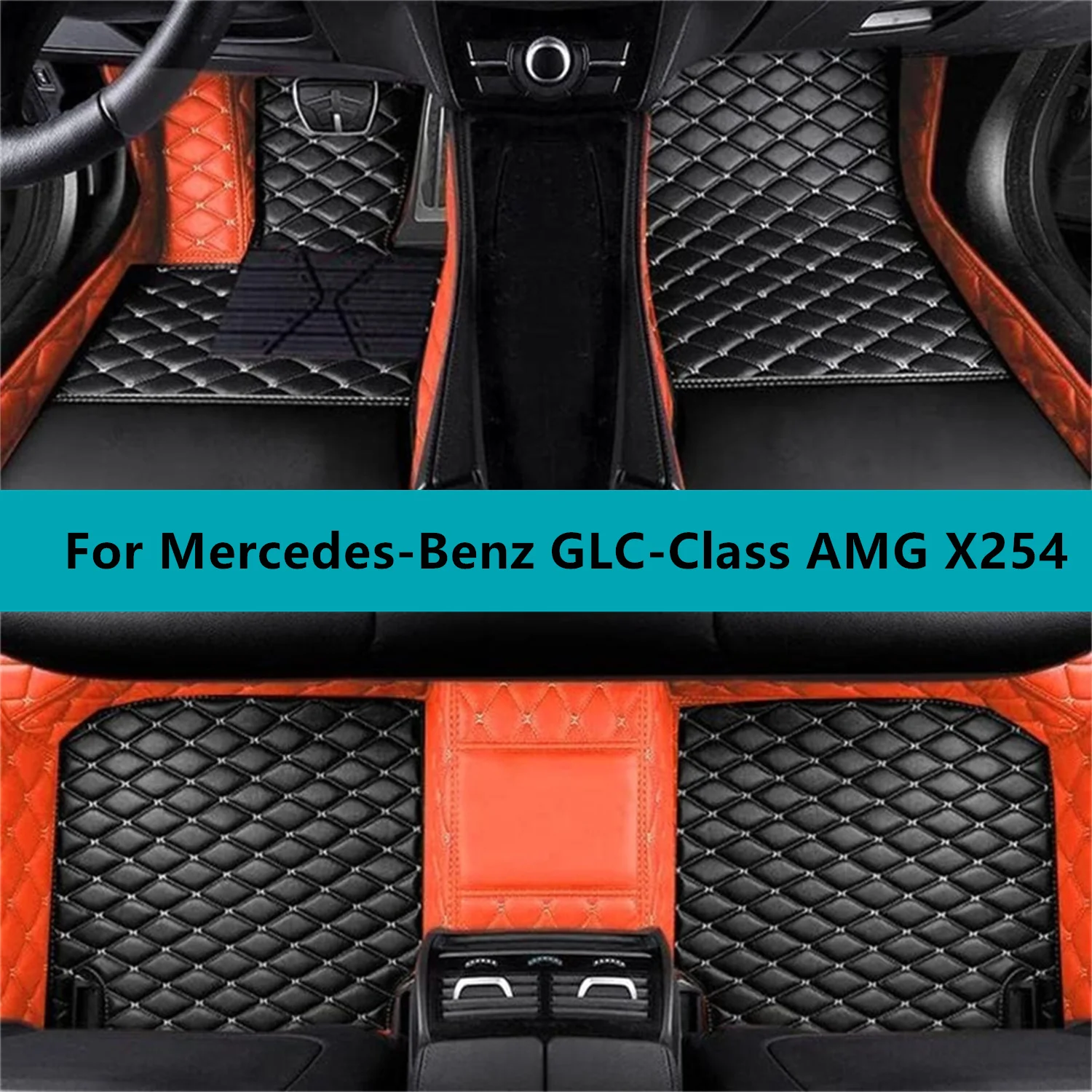 

Кожаные автомобильные коврики для Mercedes-Benz GLC-Class AMG X254 2022 2023 2024 2025 2026, всепогодные водонепроницаемые автомобильные коврики
