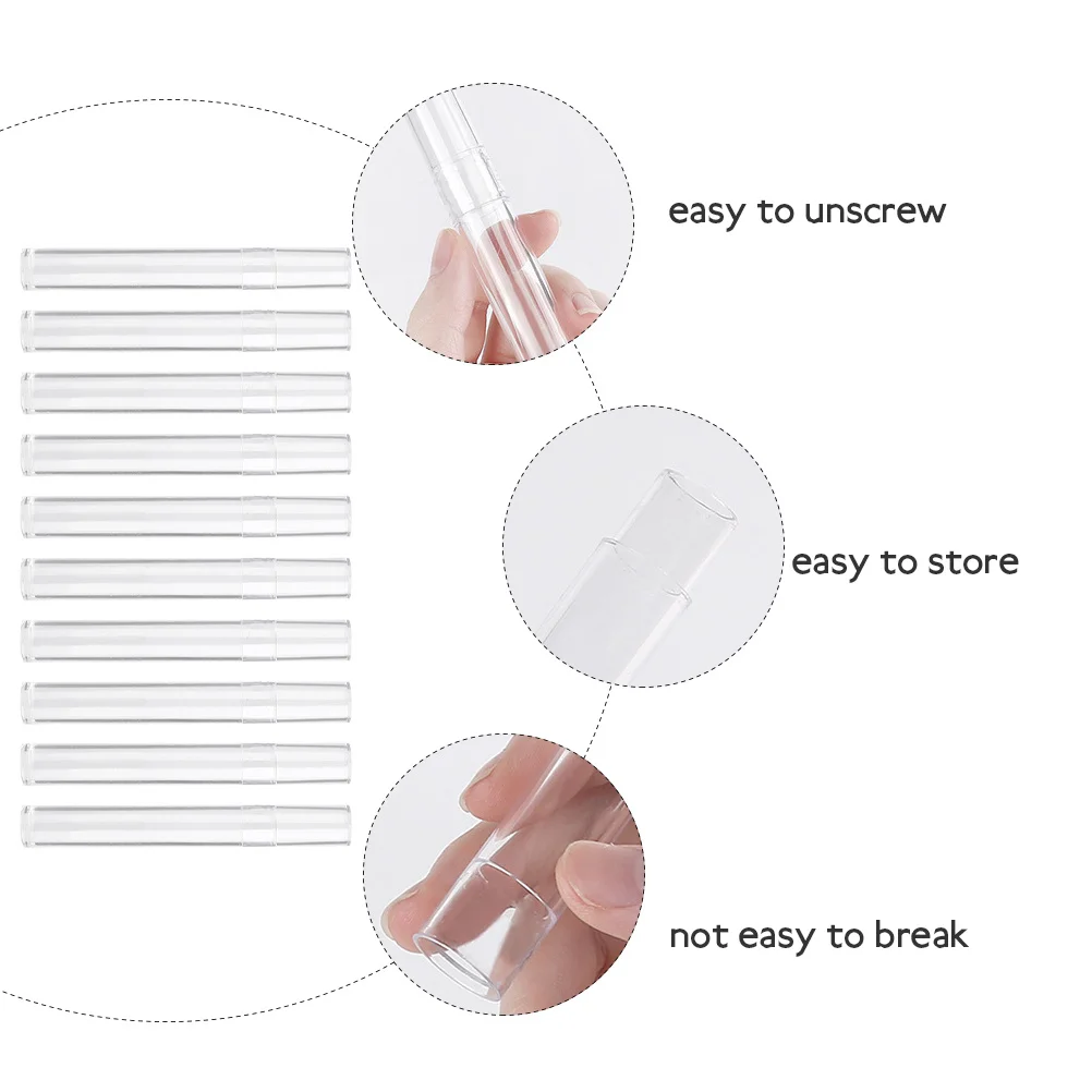 10 قطعة رمش Forcep أنبوب تخزين شفاف Abs البلاستيك إبرة المنظم صغيرة مريحة للملاقط حب الشباب إبرة حامل