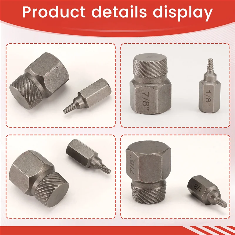 ABJO-25 ชิ้นสกรู Extractors Hex Shank Imperial Screw Remover เครื่องมือสําหรับสกรูที่เสียหาย Bolts Extractor เครื่องมือ