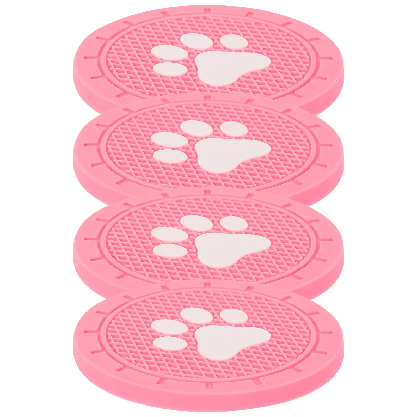 4Pcs Car Cup Coasters Auto Insert PVC Paw Anti-Slip Heat Resistant Vehicle Interior Cup Holder Mats Car Accessories
