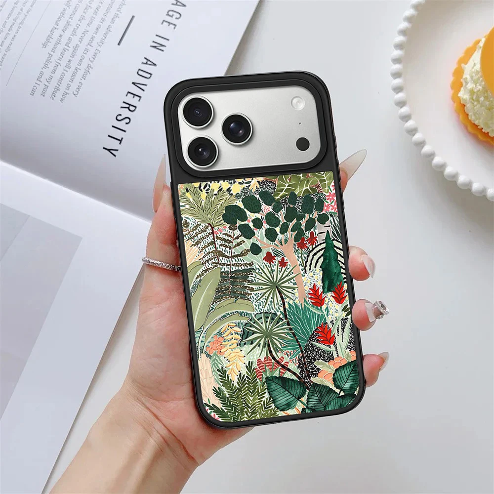 Nature Painting Mirror Surface Magnetic Phone Case Cover for IPhone 12 13 14 15 16 17 Pro Max Case for IPhone 17 Air