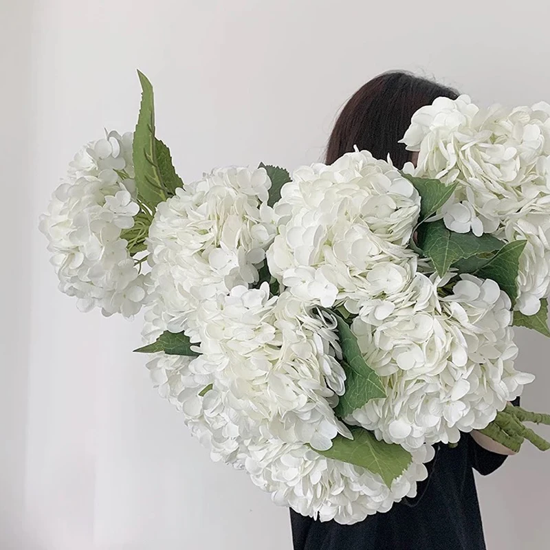 3PCS Green Hydrangea Artificial Flowers Like Real Hydrangea Flowers Decor Wedding Arrangement Flowers Decor Bridal Bouquet 3Pcs