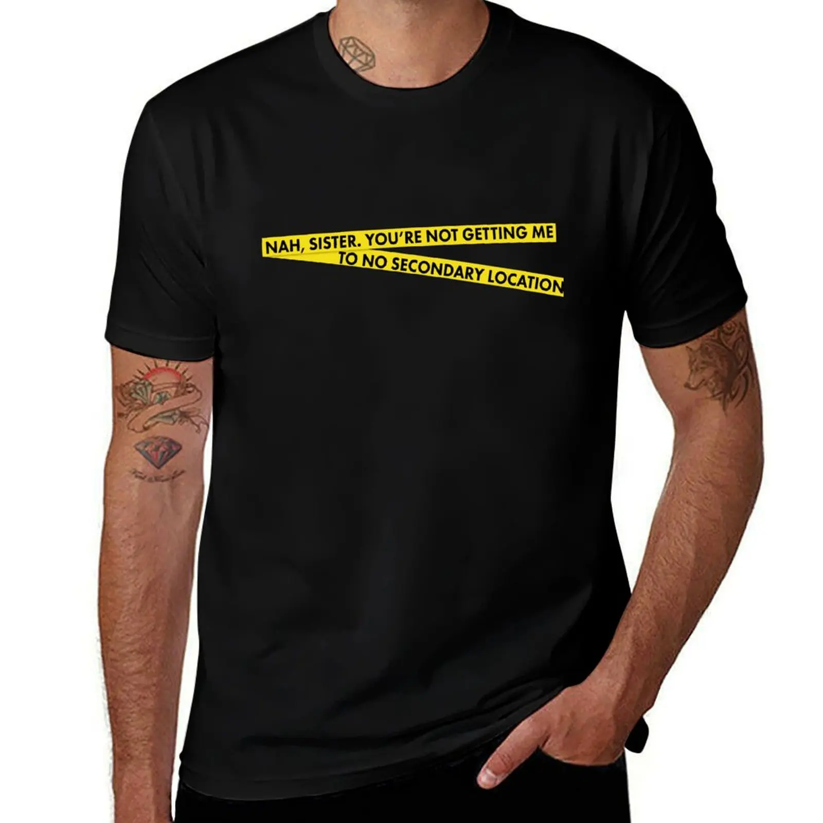 Secondary Location T-Shirt Basic Casual Short Sleeve Cotton Shirt
