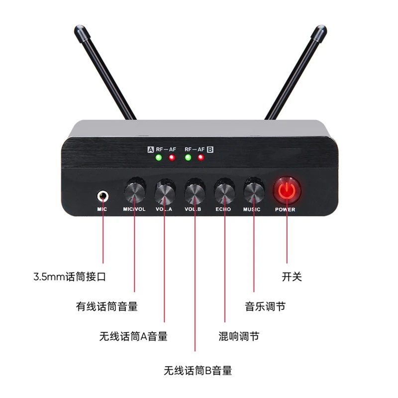 Dual Channel X7 Wireless Microphone System for Karaoke Dual Handheld 5.0 Bluetooth Reverb for Family Karaoke