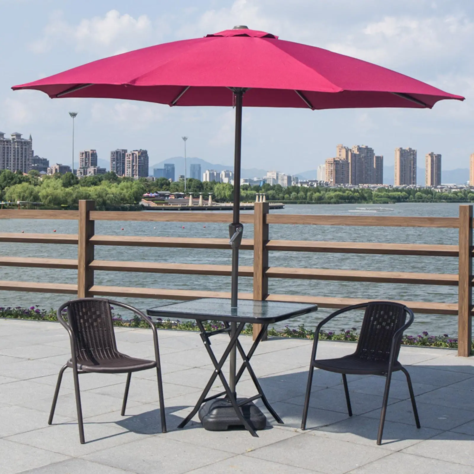 Heavy Duty Umbrella Pole Holder Plastic Freestanding Parasol Base Square Stability for Garden Lawn Balcony Pool Yard