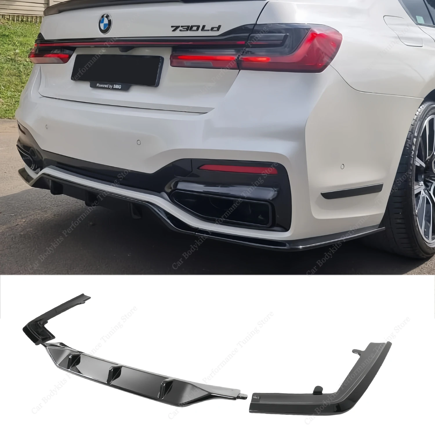 

Gloss Black V Style ABS Rear Diffuser For Bmw G11 G12 730d 740d 740i 750i M760i M Sport 2019-2022 Lci Rear Splitter Bodykits