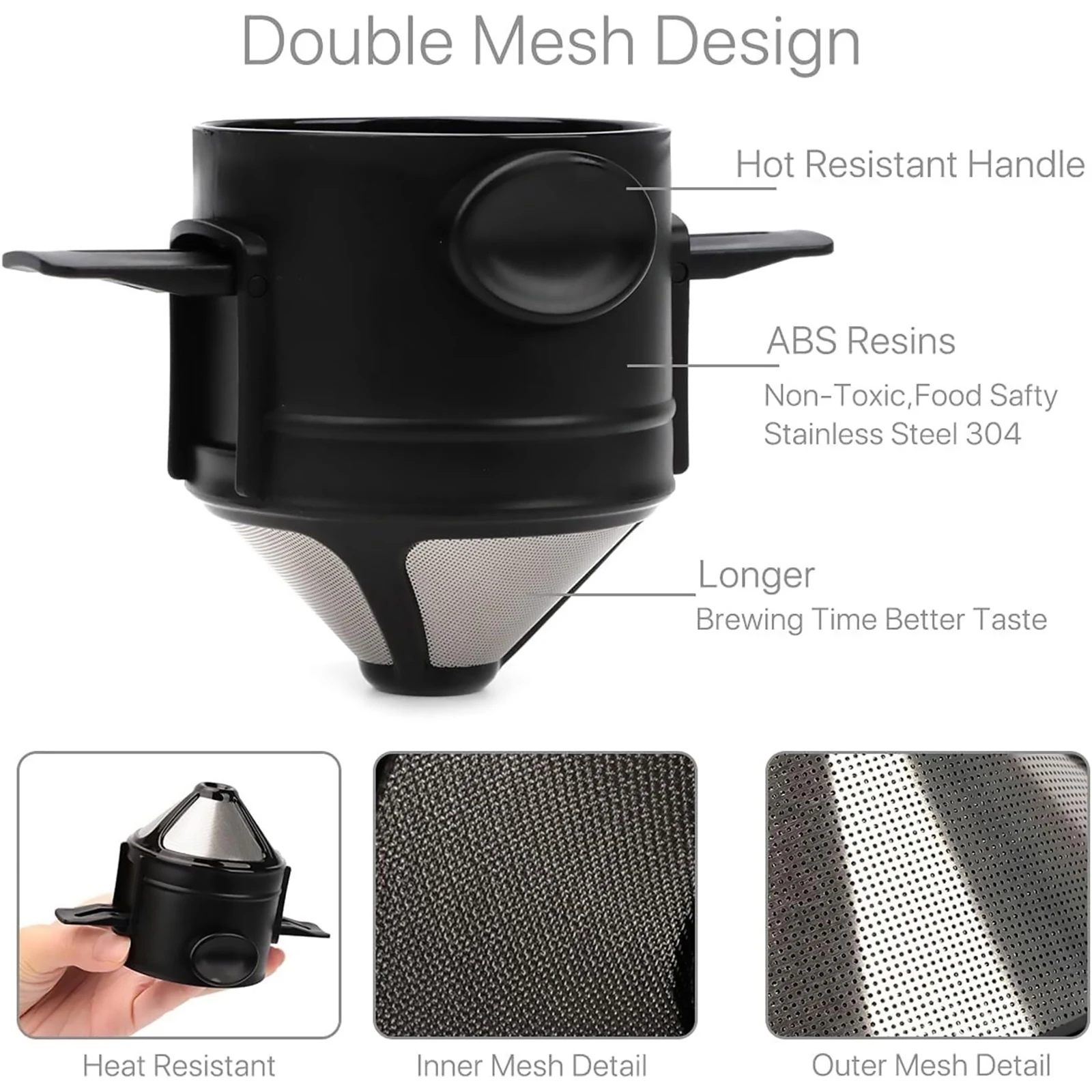 

Многоразовый складной фильтр для кофе, из нержавеющей стали