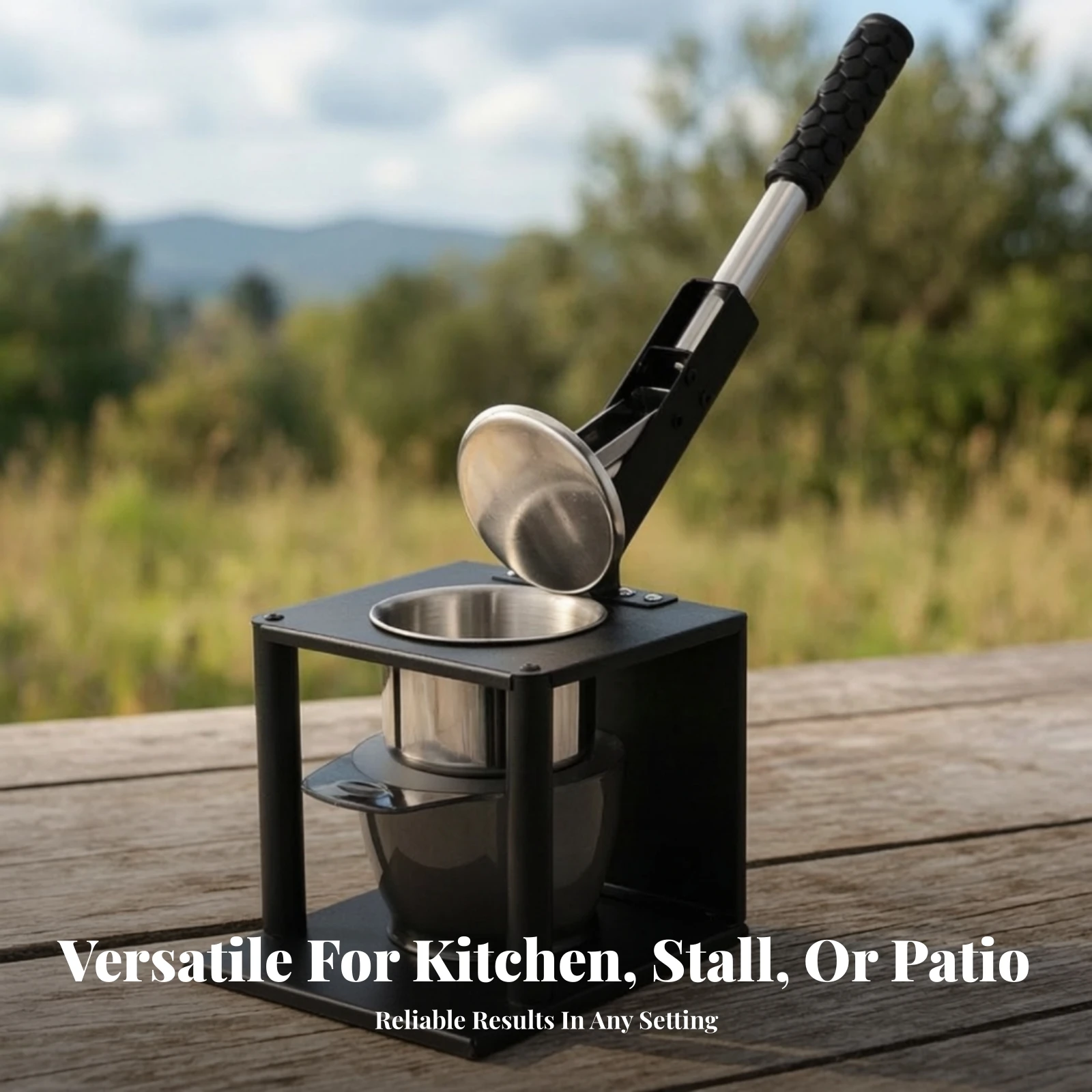 Manual Juice Press Stainless Steel Manual Juicer with Lever Countertop Juicer Easy to Use Appliance Commercial Grade