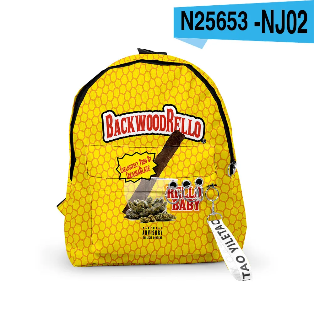 BACKWOODS sigari zaini 3D stampati studenti adolescenti borse da scuola Unisex viaggio impermeabile Oxford chiave accessorio zaino