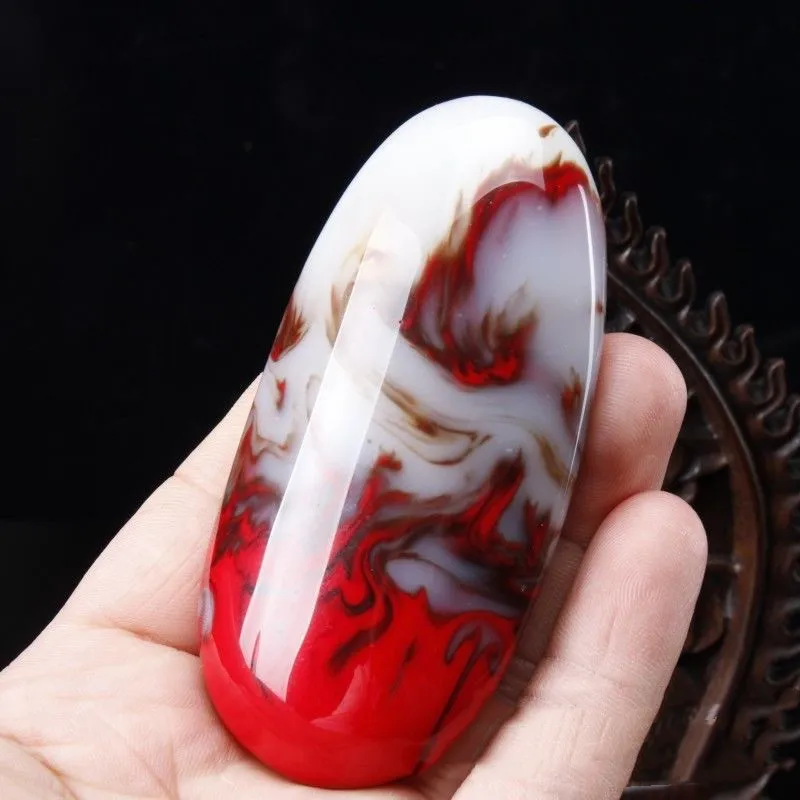 

Xinjiang Is Covered with Chicken Blood Jade Floating Stone Handle Pendant for Men and Women Joker Jewelry