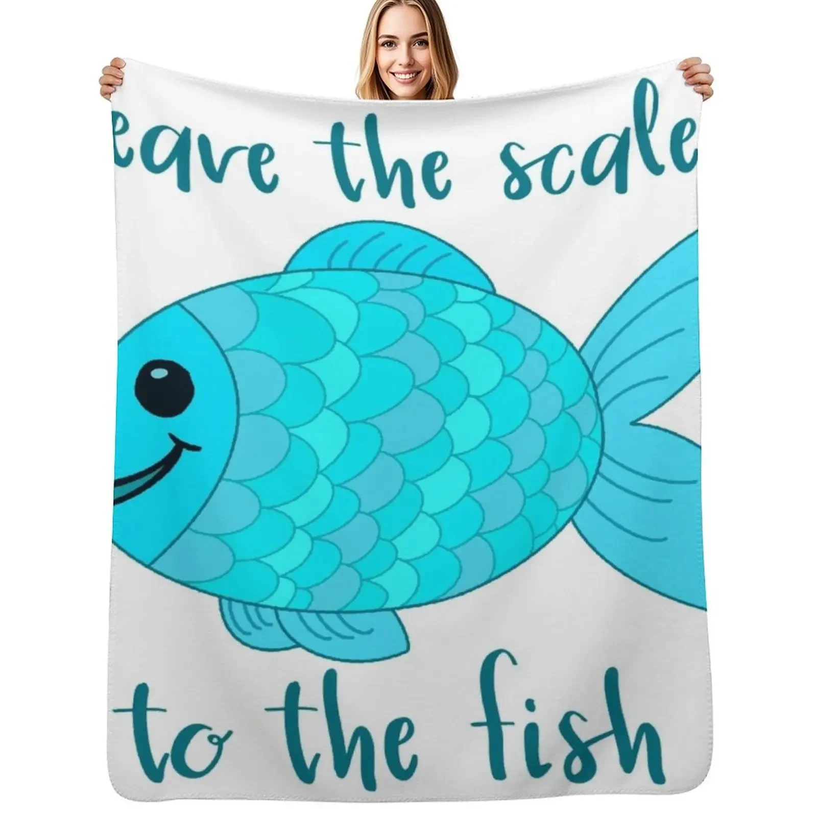 

Leave the Scales to the Fish in Blue Throw Blanket Designers Hairy Tourist for sofa Blanket