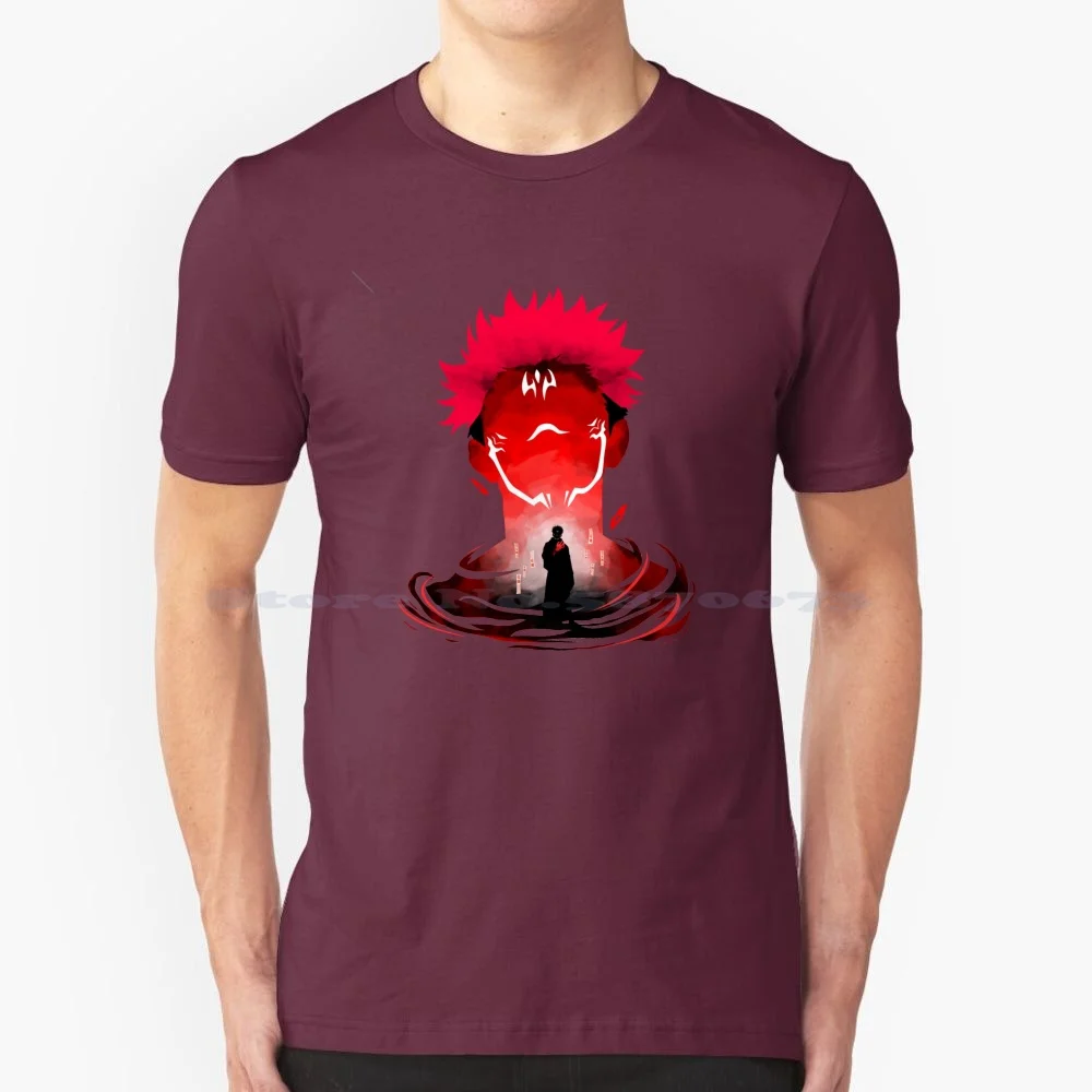 Imaginary Demon T Shirt 100% Cotton Tee Red Color Inspirational Anime And Manga Cursed Demon Itadori Sukuna Ryomen Jujutsu