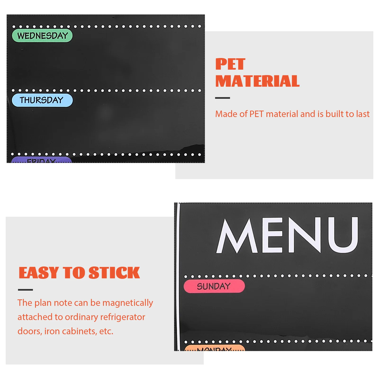 Magnetic Menu Board Refrigerator Dry Erase Week Planner 9 Sheets Kitchen Meal Organizer Household Fridge Magnet Scheduling Board