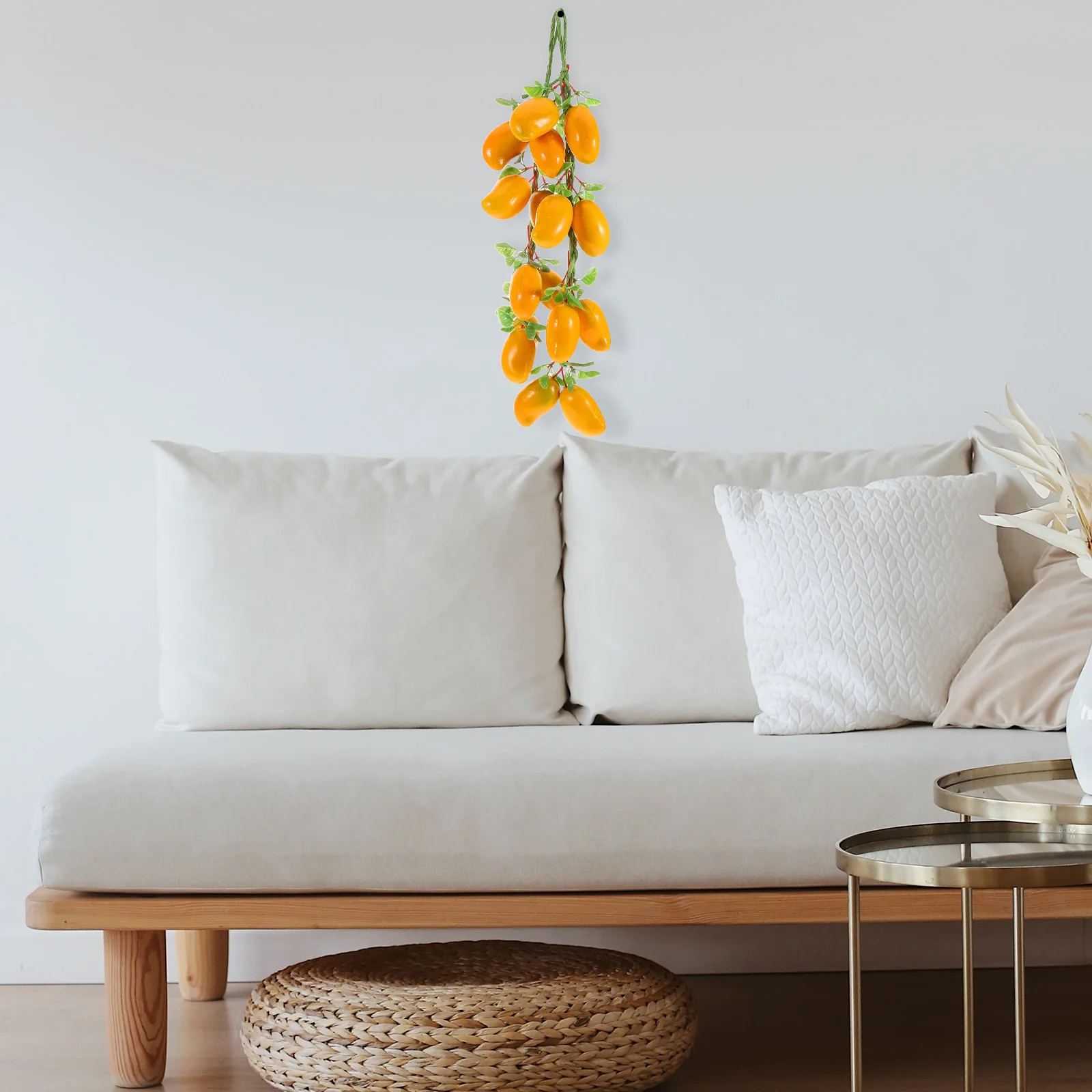 

2Pcs Artificial Mango String Lifelike Fake Mango Bunch Kitchen Fruit Ornaments Farmhouse Decor Holiday Festival Decoration