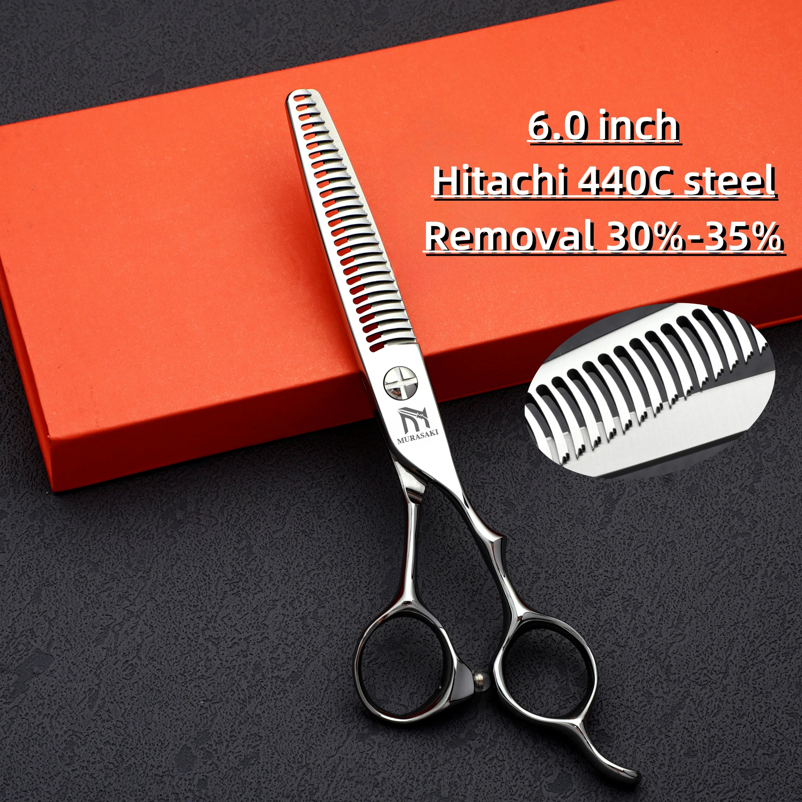 MURASAKI Professionelle Friseurschere, 6,0 Zoll Haarschneideschere, Hitachi 440C Stahl, Hochwertiges Friseurzubehör – Detail 23