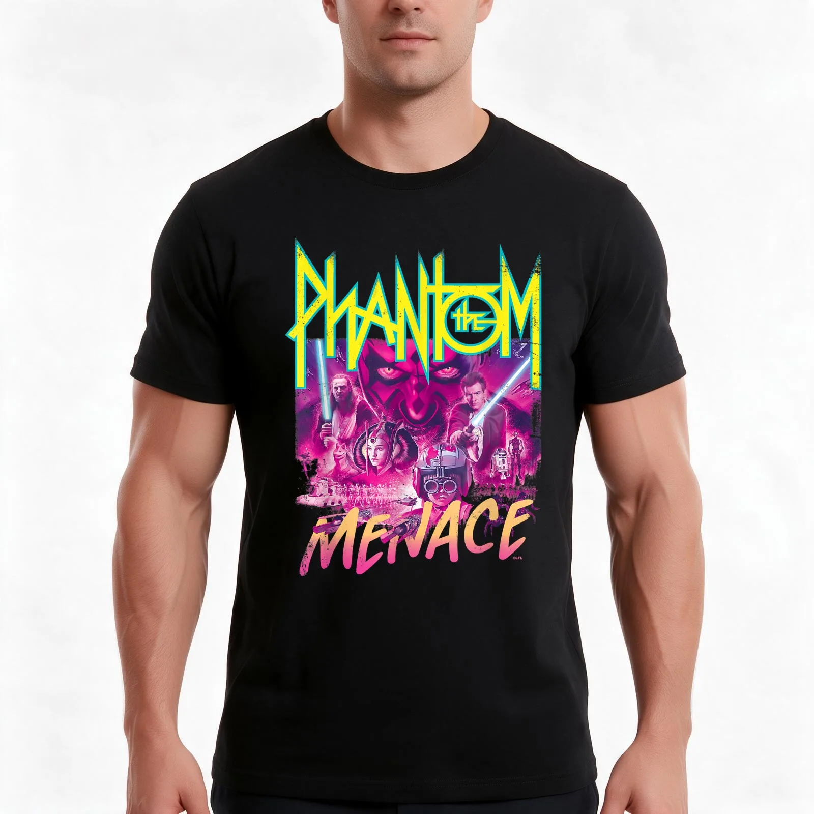 The Phantom Menace Band T-Shirt, Summer Casual Cotton Tee, Oversized Streetwear Tops, Vintage Graphic Print, Unisex Men Women