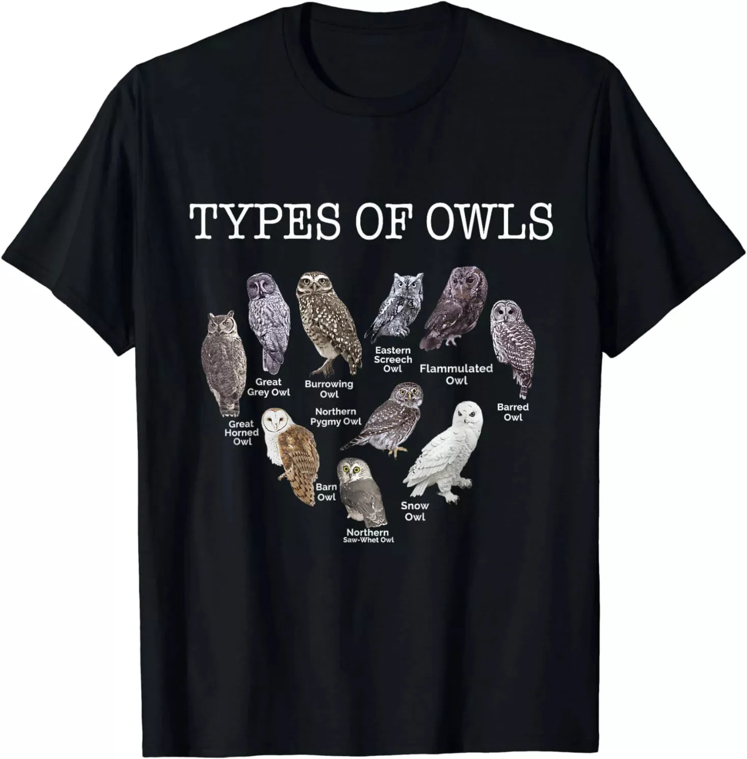 Types of Owls A-Guide for Cute Owl Lovers Unisex T-Shirt