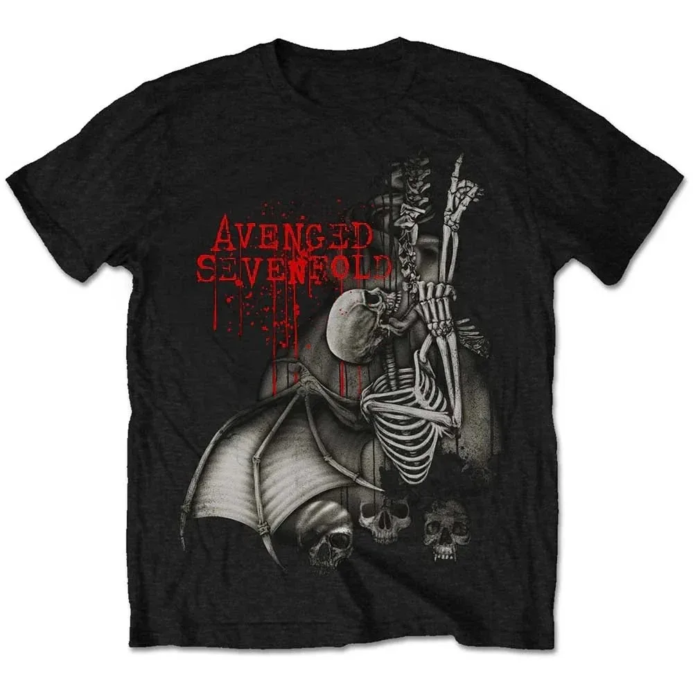 Avenged Sevenfold Band Nightmare Noir Style Classique Décontracté Lâche Imprimé T-shirt Graphique Chemise À Manches Courtes Unisexe
