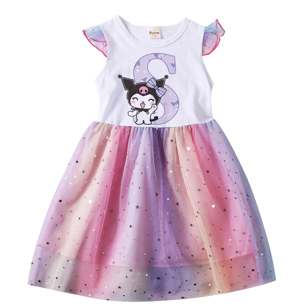 

Kuromis Children Letter A B C D Name Combination Dresses Girls Cartoons Girl Dress Casual Clothes Gauze Kid Baby Fashion Gifts