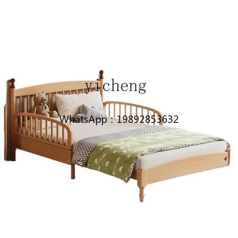 Children's Solid Wood Bed Windsor Retractable Bed Pull-out Sofa Push-Pull Baby Guardrail Bed