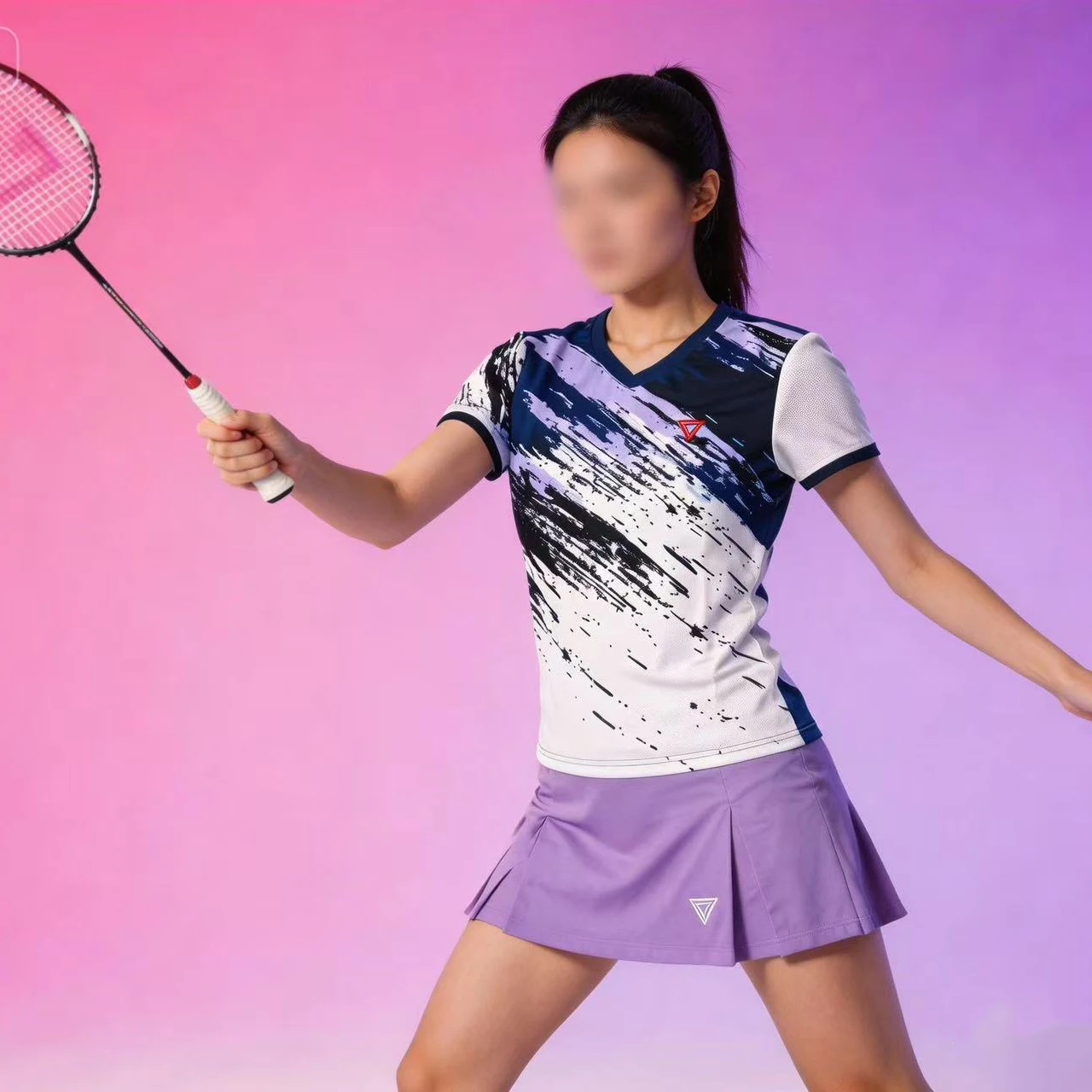 peijiku-new-badminton-uniform-set-men's-short-sleeve-breathable-quick-dry-sportswear-blue-patterned-sportswear-for-men-and-women