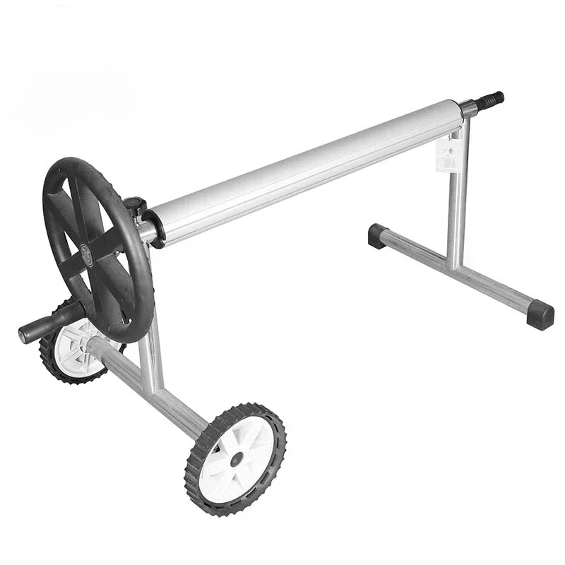 Exquisite 2024 Above Ground Manual Aluminum Pool Cover Roller Swimming Pool Stainless Steel Cover Reel Accessories