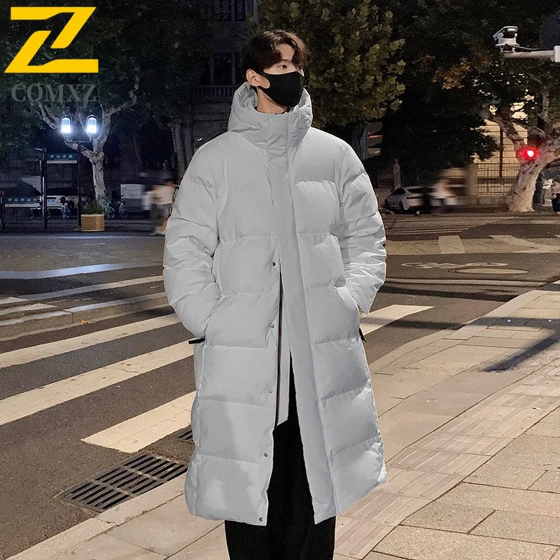سترة شتوية طويلة من Maxbarley للرجال والنساء عالية الجودة سميكة بيضاء مبطنة للأسفل معطف تزلج دافئ بقلنسوة سترة ريشة #2