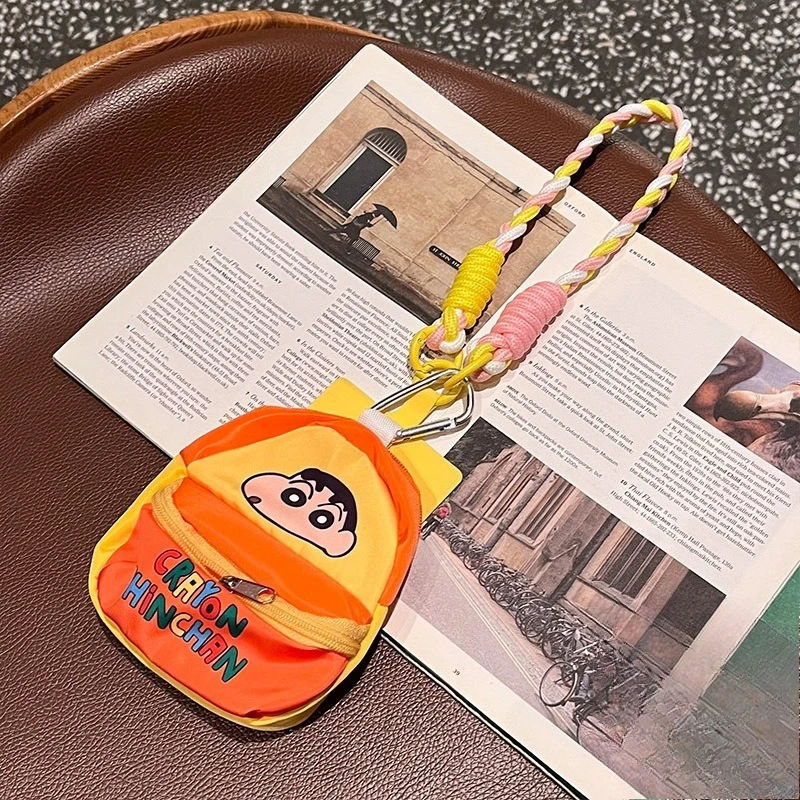Cute Crayon Shin-chan Storage Bag Portable Purse Decorative Keychain Pendant Anime Phone Lanyard Mini Earphone Case Cartoon Gift