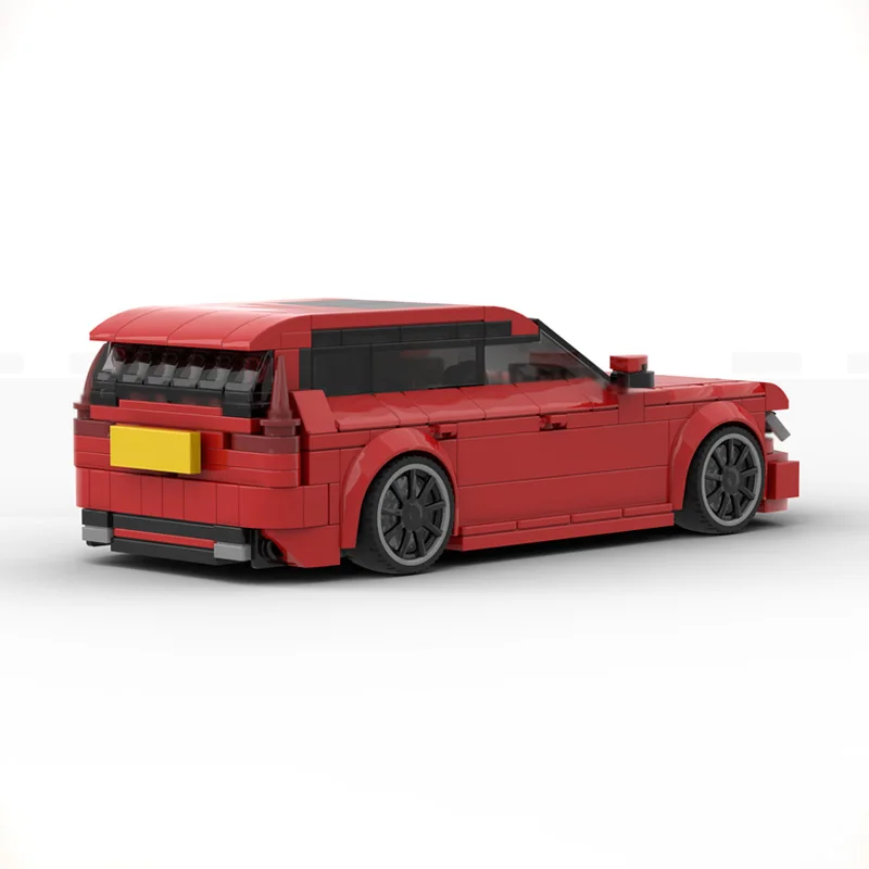 Modello di auto da corsa di velocità MOC Mattoni da costruzione V60 T8 Stazione rossa Carro Tecnologia modulare Regali di festa per bambini Assemblare giocattoli Vestito