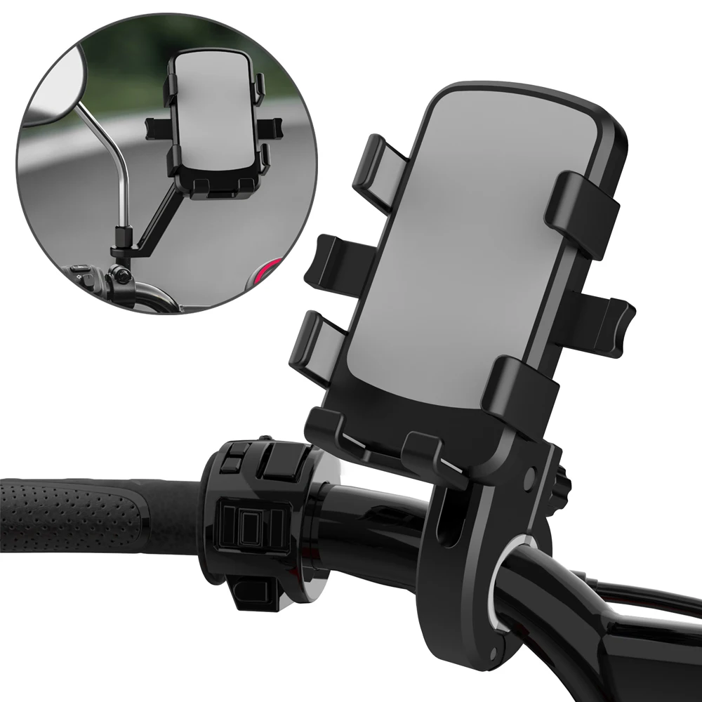 Bicycle Phone Holder Bike Motorcycle Electric Vehicle Navigation Mobile Phone Stand Mount Scooter Handlebar Cellphone Clip