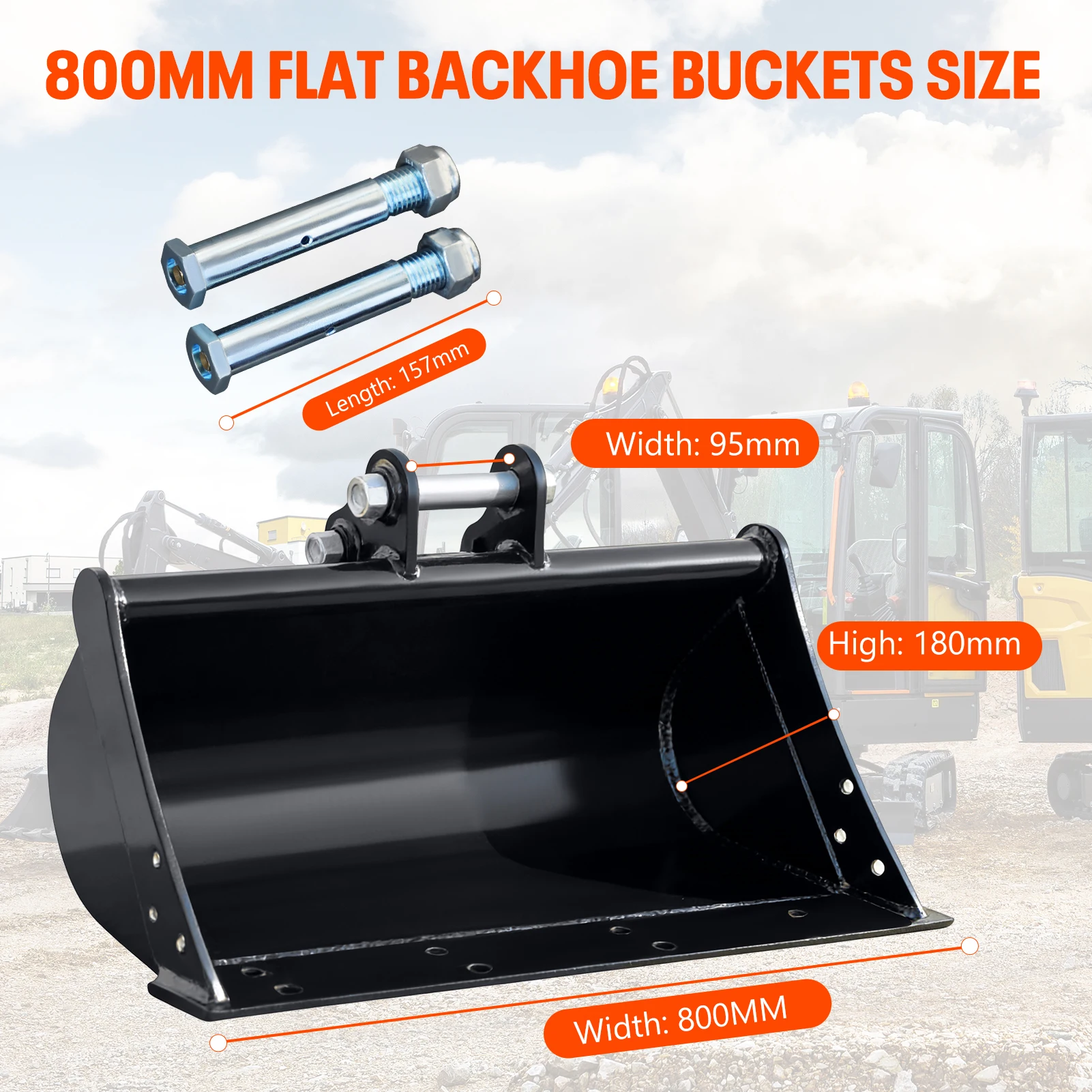 

Гладкое плоское ведро 800 мм для мини-экскаватора 1,5 тонны, сертифицированное CE EPA, небольшое ведро для экскаватора для строительной выравнивания земли.