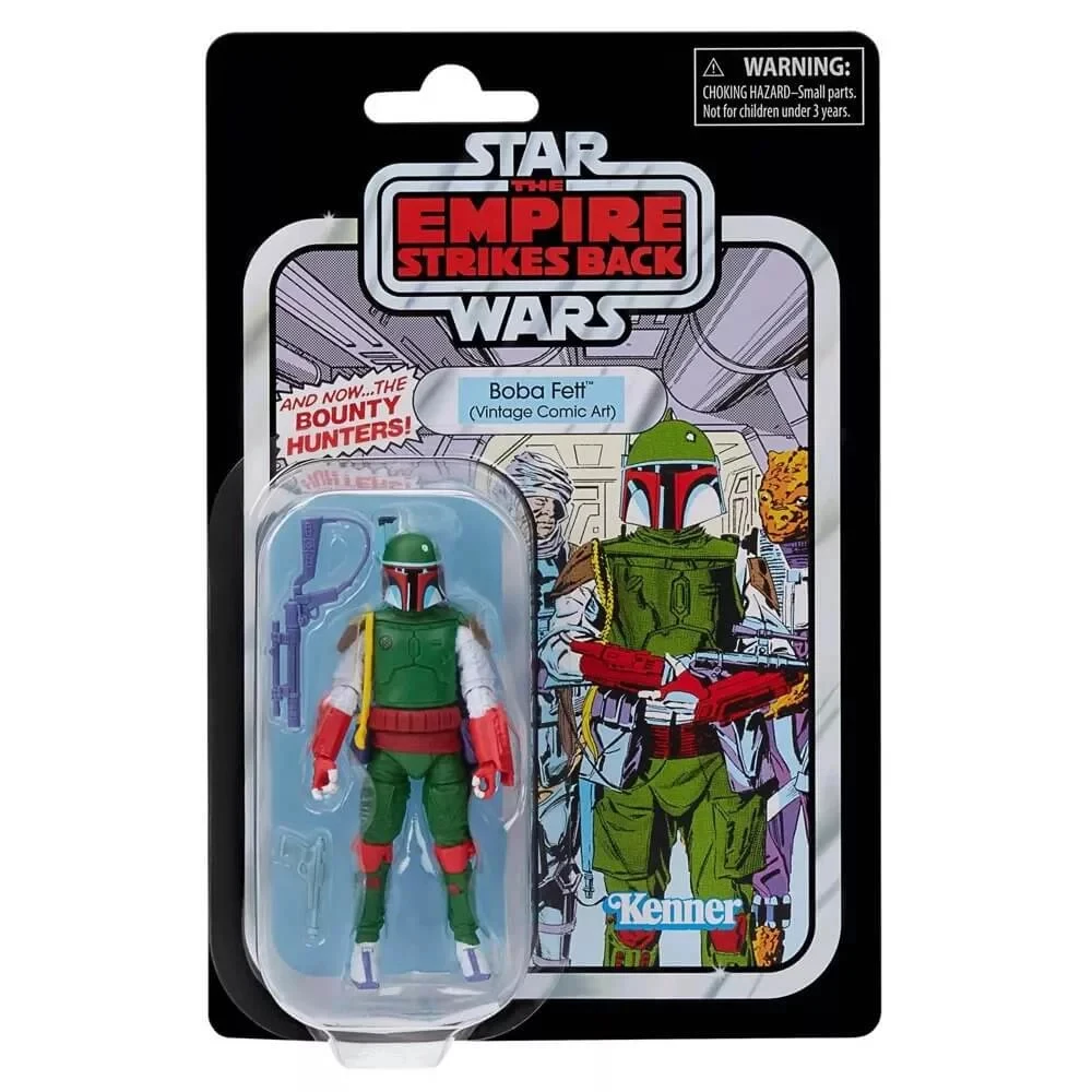 Hasbro Star Wars The Vintage Collection Boba Fett (Vintage Comic Art Edition), 3.75-Inch Action Figure Original New Unopened