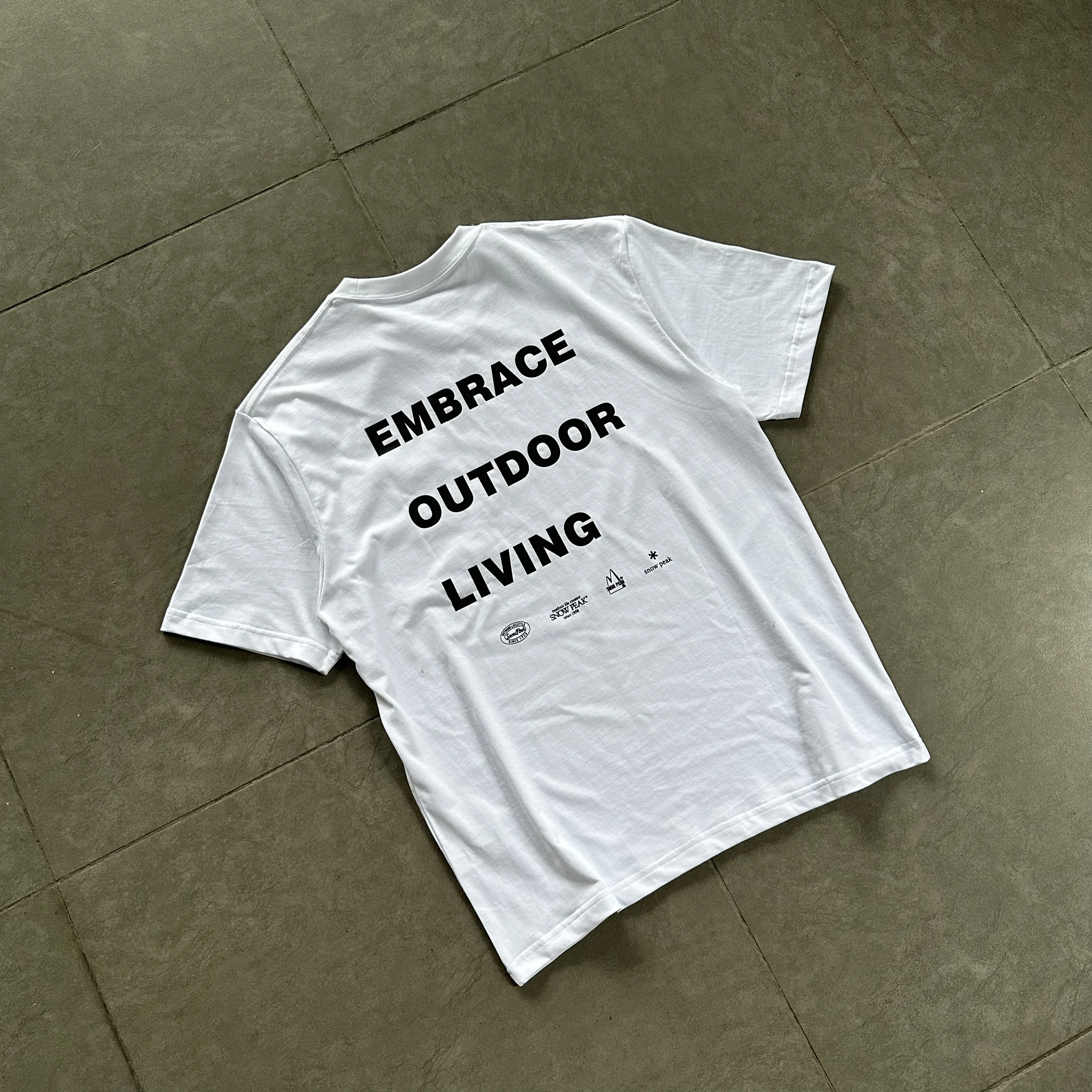 

Mountain Trend Cotton Printing Tops Europe America Style Snow Pe@k Classic Tees Snowflake Letters Lo G O Short Sleeve T-shirt