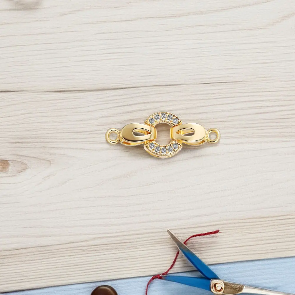 5 pcs Necklace End Connectors For Diy Jewelry Making Durable Copper Zircon Closure Bracelet Clasp Extender Connector Clasp