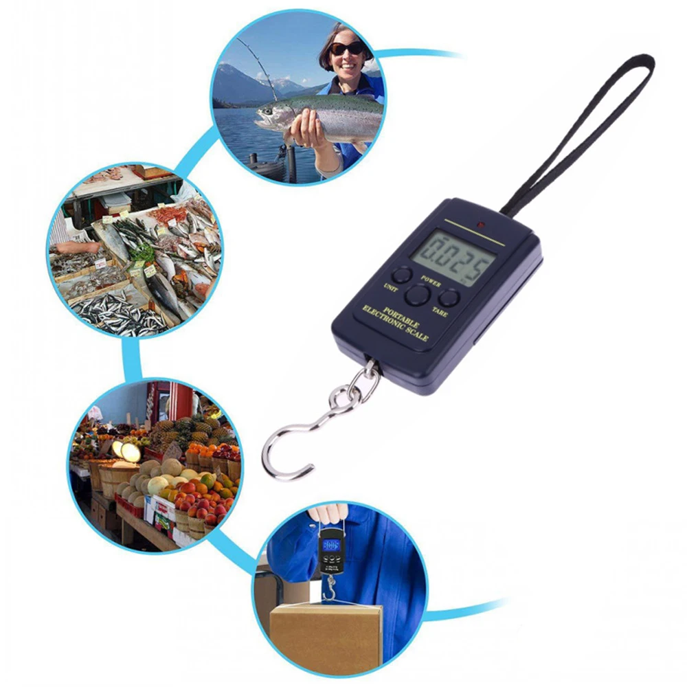 Portable 10g-40kg Electronic Hanging Fishing Digital Pocket Weight Hook Scale Multifunctional Luggage Shopping Fishing Weight