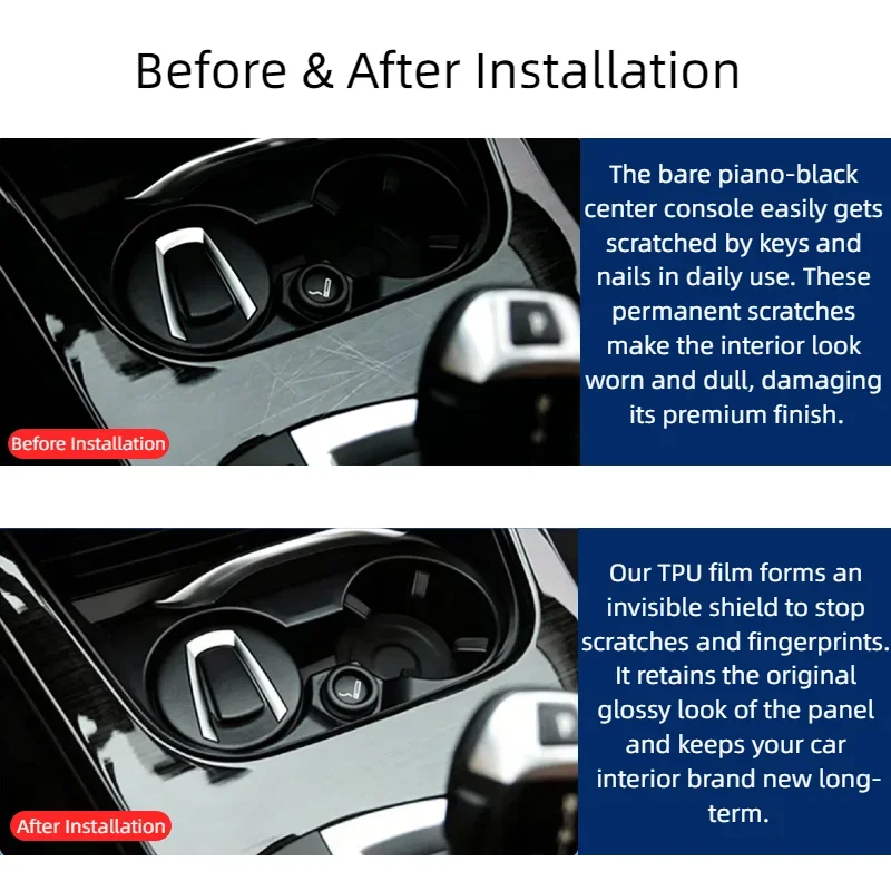 Car Interior Center Console Dashboard Protective Film TPU Anti-scratch Sticker Accessories For Forthing T5 EVO 2023-2025