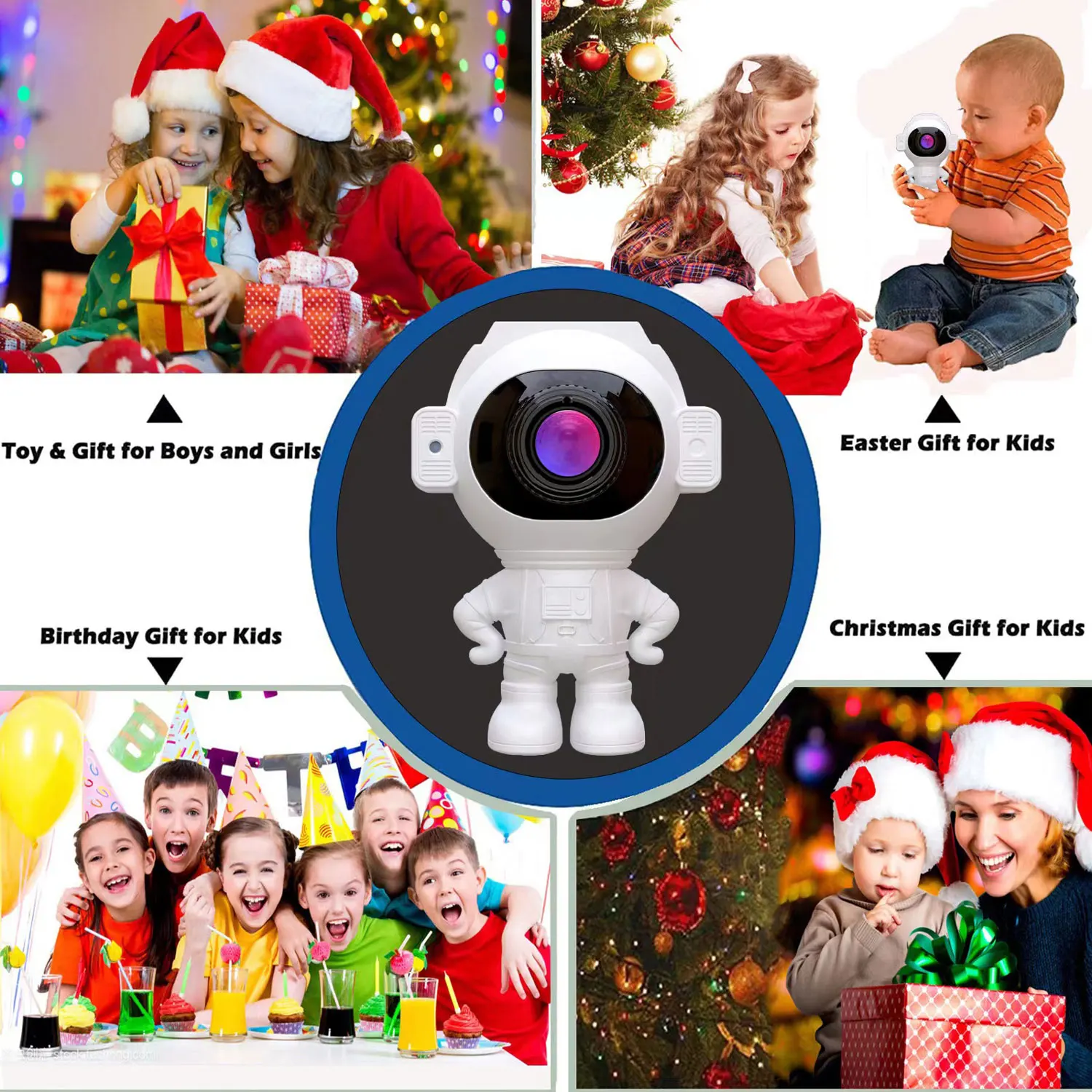 Proyector de estrellas y astronautas, luz nocturna con Control remoto 360, diseño ajustable, para dormitorio, nebulosa, Galaxia, regalo para niños