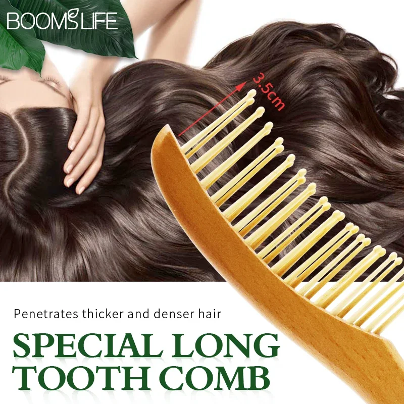 Wood Comb Wide Tooth Wet Hair Combs Anti-Static Styling Comb for Long Hair Head Acupuncture Point Massage Gift for Women