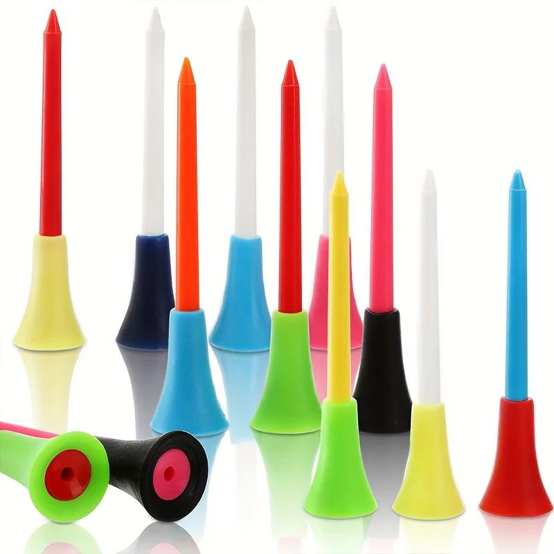 20 قطعة من تي شيرتات الجولف البلاستيكية، قمصان مبطنة بالمطاط المتين، وإكسسوارات الجولف - ألوان عشوائية