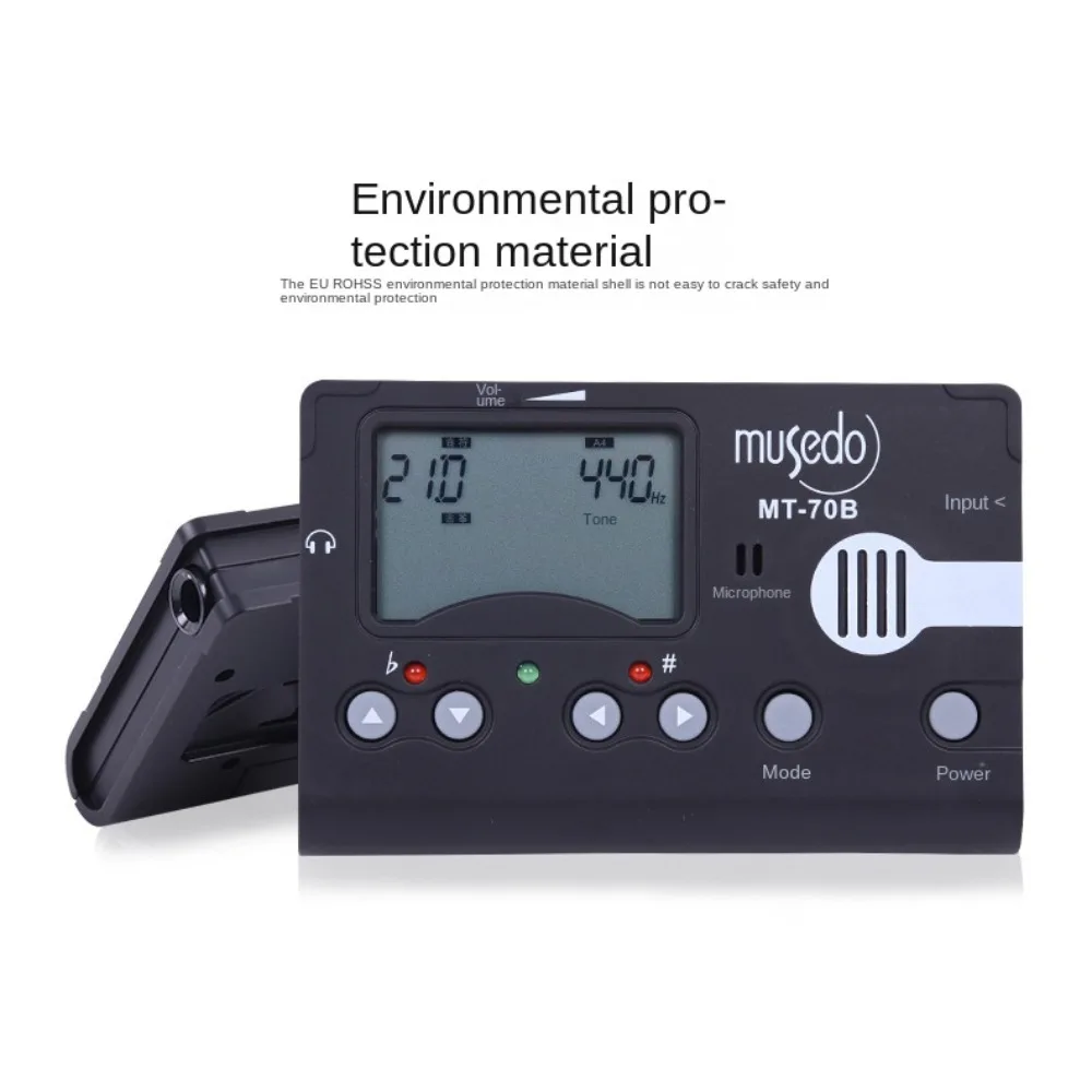 Built-In Microphone Music Tuner with Clip Simple Operation 3 in 1 Metronome Tone Generator Portable LCD Electronic Metronome