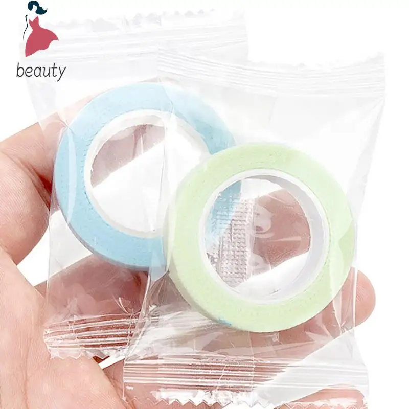 Rollo de cinta adhesiva de tela no tejida transpirable para extensión de pestañas postizas, herramientas de maquillaje, 4,5 m/rollo