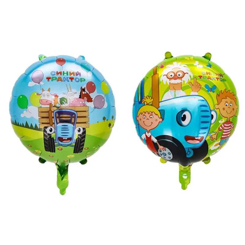 Farm Tractor Balloons 32inch bule Green Number Foil Balloons Excavator Ball Kid Birthday Party Decorations Baby Shower Supplies