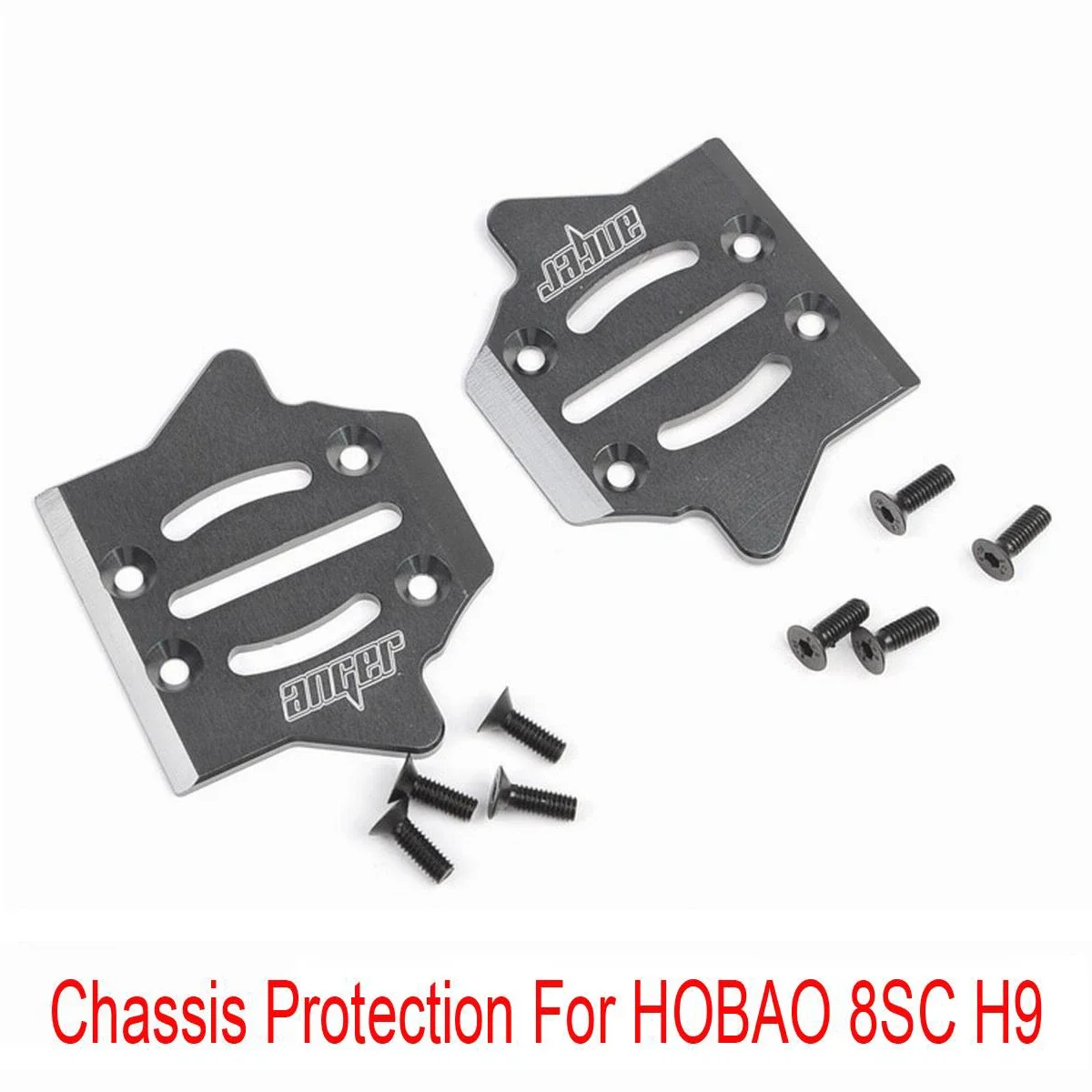 2pcs HOBAO 8SC H9 Chassis Guard Anti Scratch Metal Protection Plate Aluminum 6061 Rc Car Parts