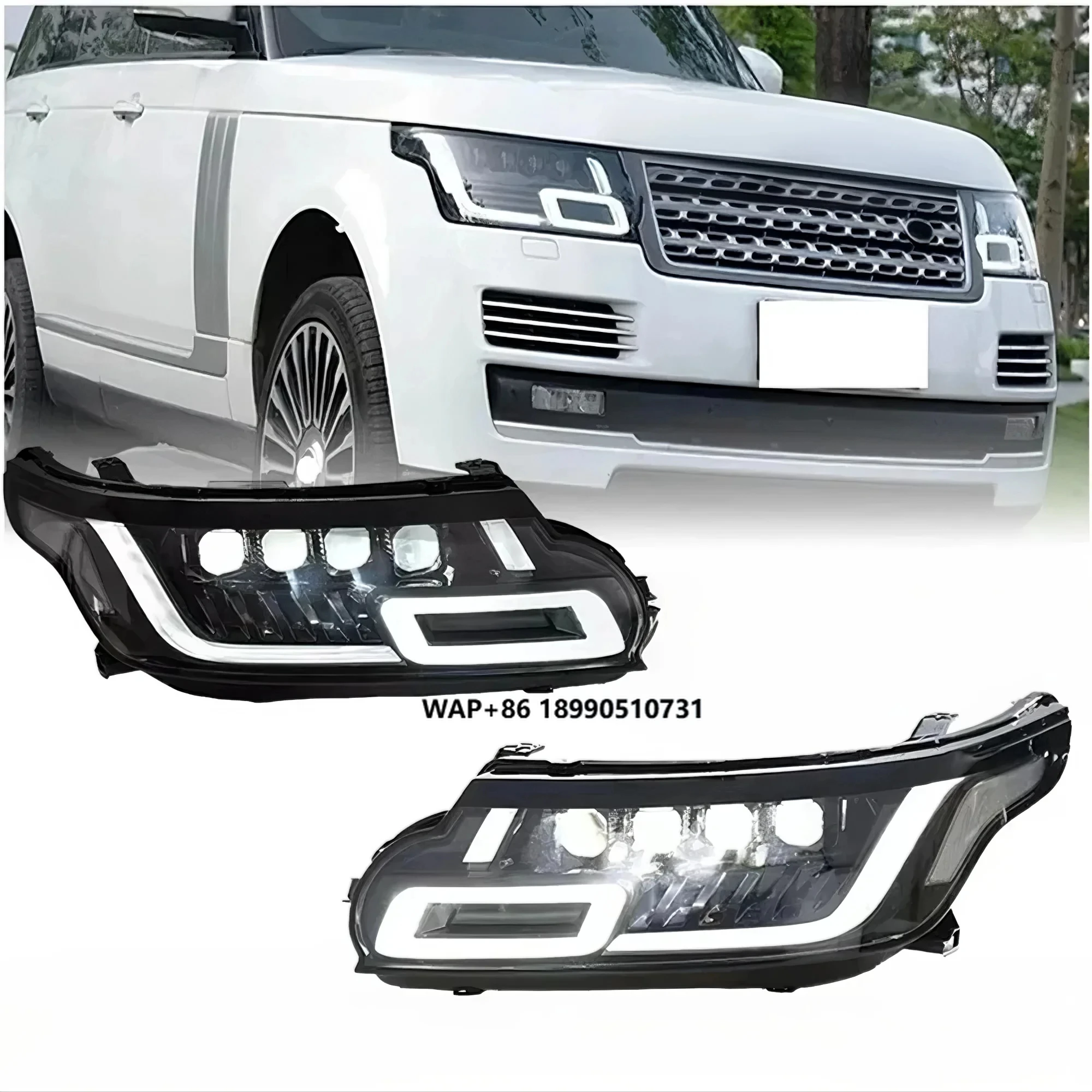 

For Land Rover Range Rover Sport L494 2014-2017 LED Headlight Assembly Upgrade Plug and Play Matrix Lens Pair Left Right DRL