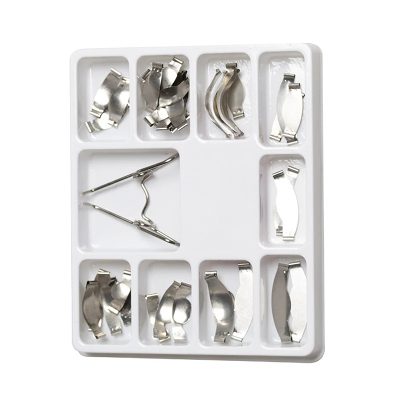 36 pcs Dental Saddle Contoured Metal Matrices Matrix Universal Kit with Spring Clip