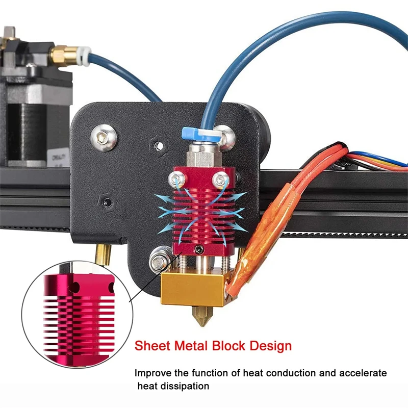 3D Nyomdász ender 3 Fém j-head CR10 MK8 hotend extruder készlet Befűt Jegyzettömb Kötött lábszárvédő melegítő Hőmérő számára cr10s -ért ender3 V2 ender 5