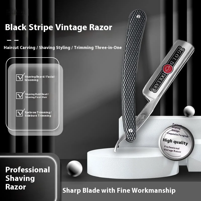 ماكينة حلاقة احترافية بحافة مستقيمة، ماكينة حلاقة آمنة مفتوحة، شفرة من الفولاذ المقاوم للصدأ لإعداد حلاقة اللحية للرجال #3