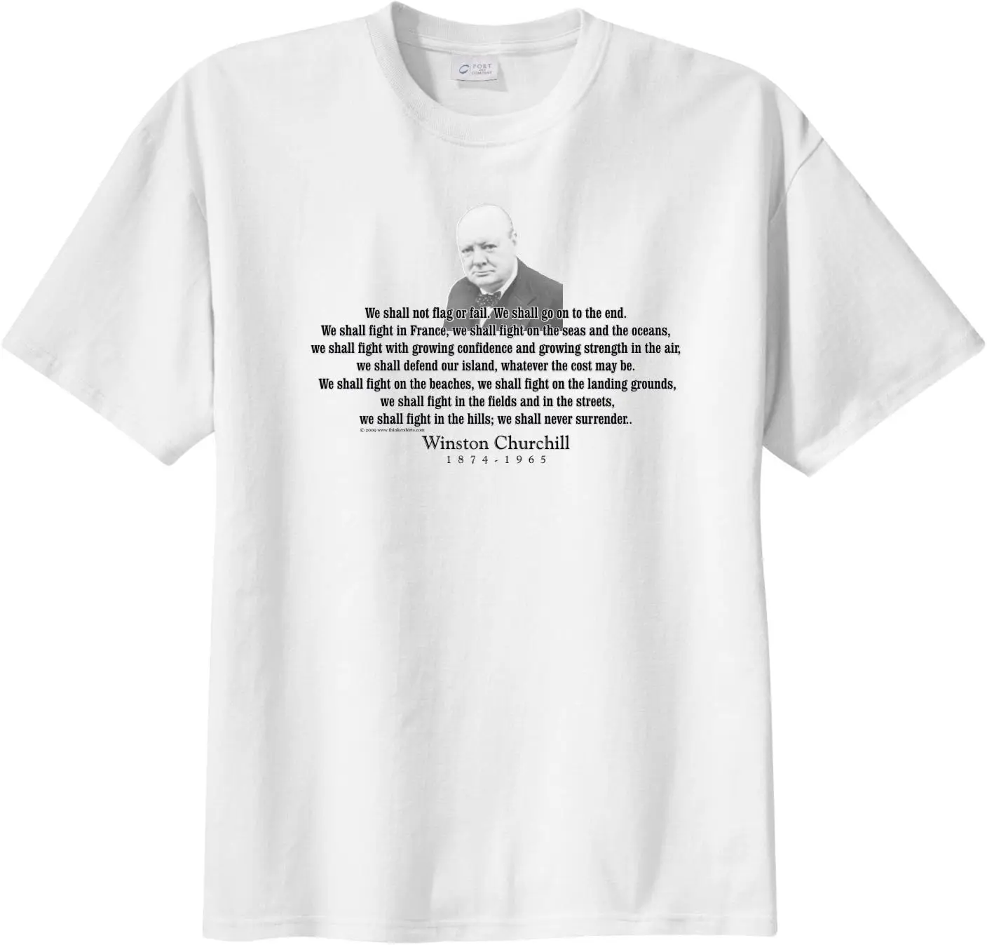 Winston Churchill Quote - We Shall not Flag or Fail Men's Short Sleeve T-Shirt