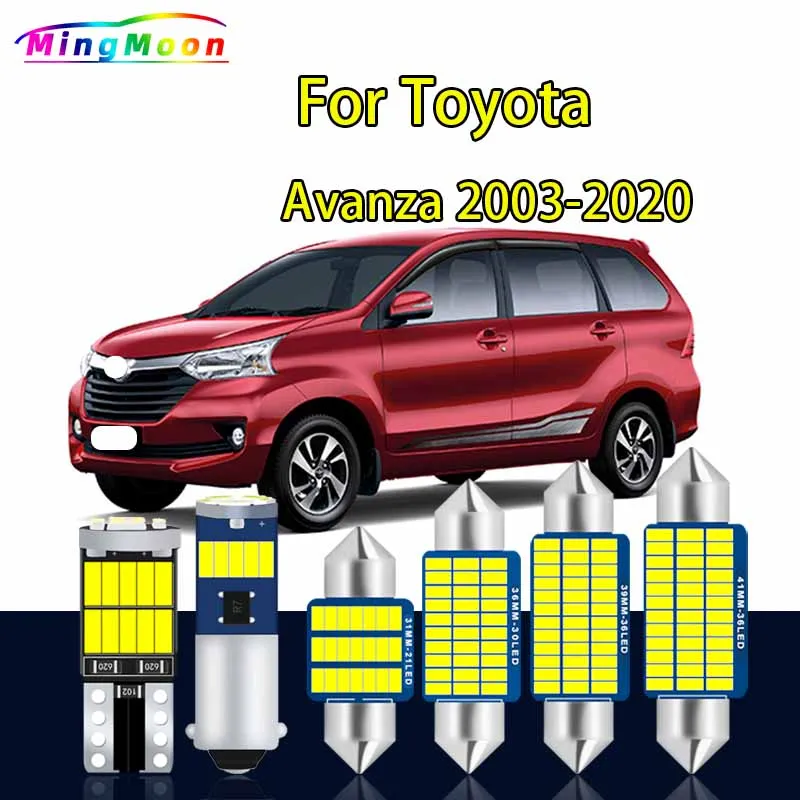 Kit de luz Interior LED Canbus para coche, lámpara de lectura de mapa de cúpula, maletero, sin errores, para Toyota Avanza 2003-2016, 2017, 2018, 2019, 2020